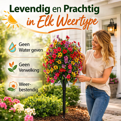 Hangende Kunstbloemen Kunststof UV Beschermd Compact Ontwerp
