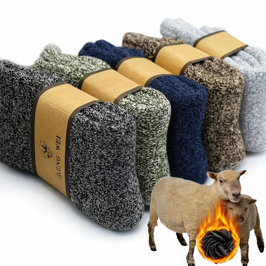 5 Paar Thermische Wintersokken voor Heren – Koudbestendige Buitensokken voor Kamperen en Wandelen