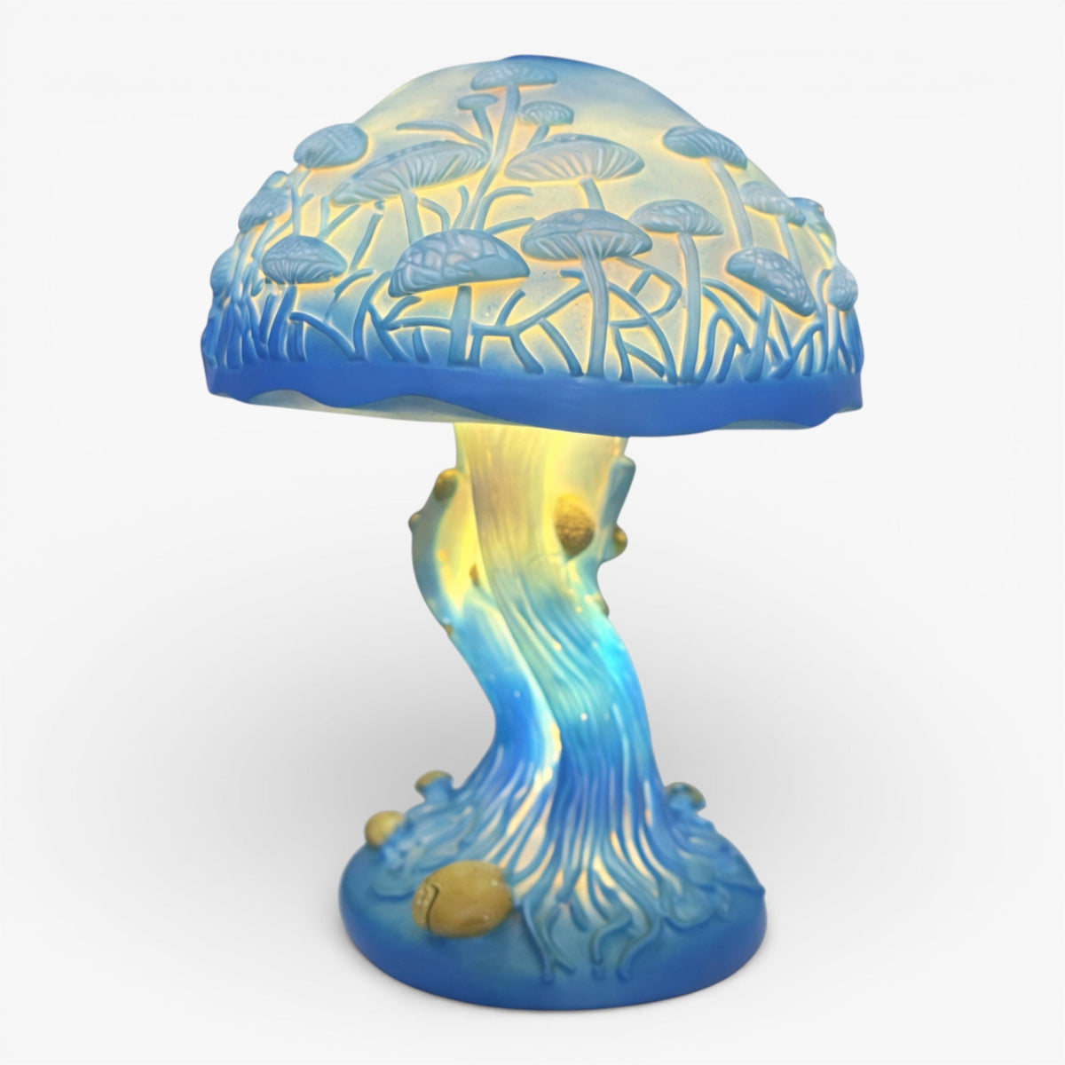 Paddenstoelvormige Tafellamp met Handbeschilderd Decor