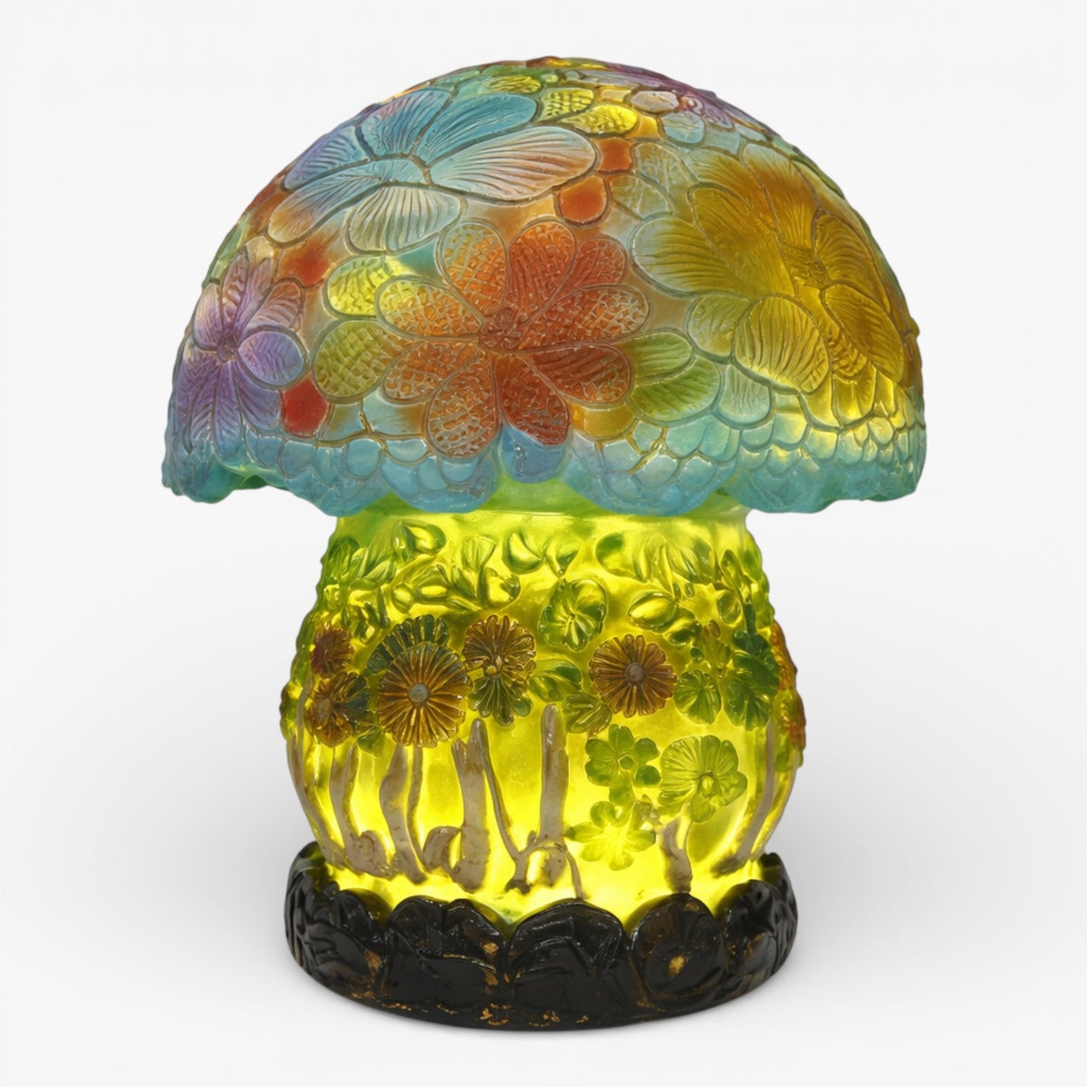Paddenstoelvormige Tafellamp met Handbeschilderd Decor