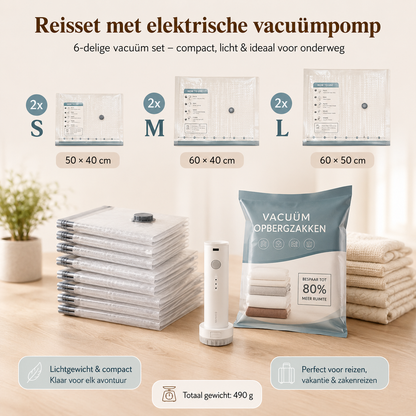 Vacuümzakken Met Draadloze Pomp Voor Compacte Kledingopslag