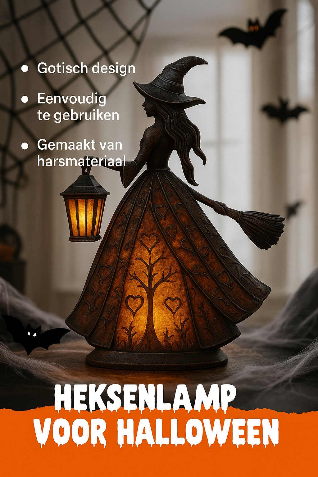 LED Sfeerlamp Met Magische Heksenlook Voor Mystieke Ruimtes