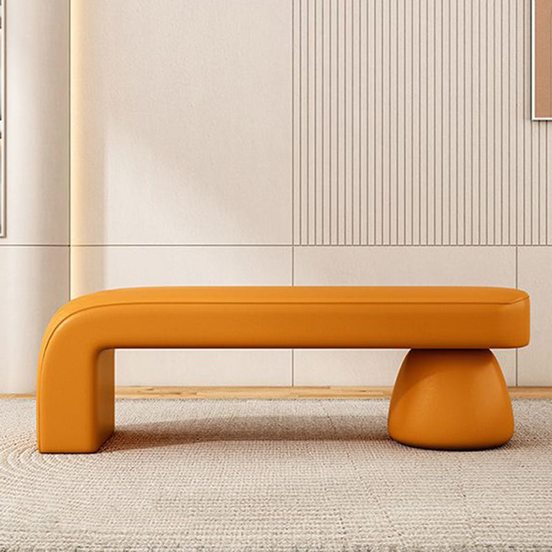Gestreepte zitbank van PU-leer met houten frame in diverse lengtes