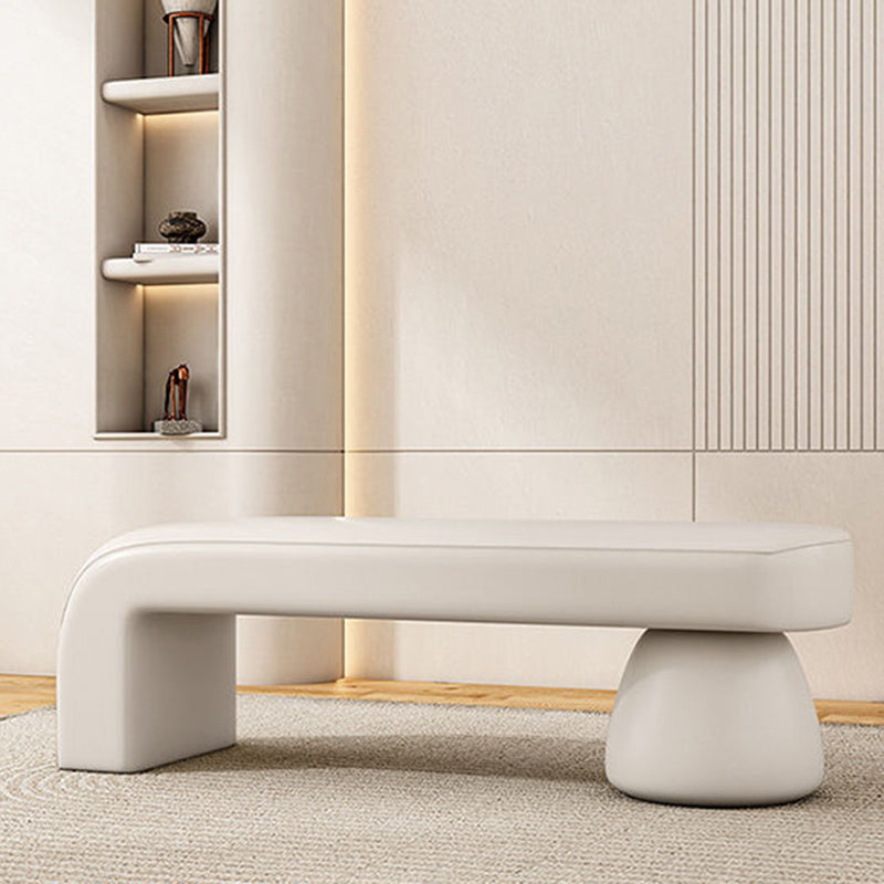 Gestreepte zitbank van PU-leer met houten frame in diverse lengtes