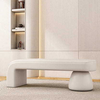 Gestreepte zitbank van PU-leer met houten frame in diverse lengtes