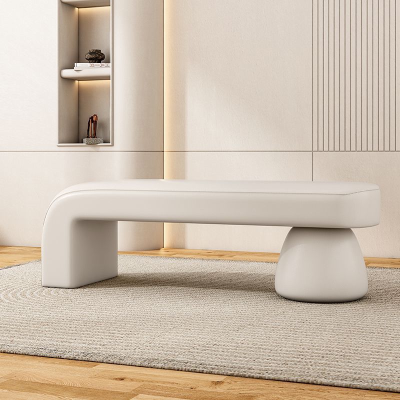 Gestreepte zitbank van PU-leer met houten frame in diverse lengtes