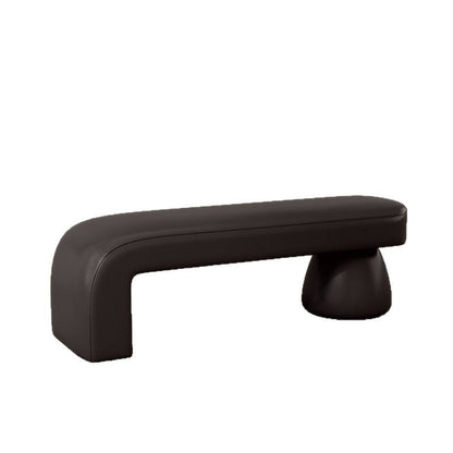 Gestreepte zitbank van PU-leer met houten frame in diverse lengtes
