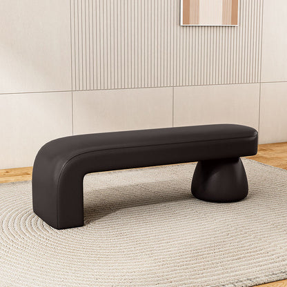 Gestreepte zitbank van PU-leer met houten frame in diverse lengtes