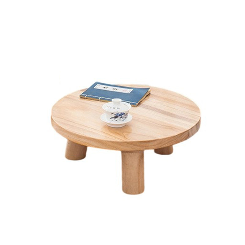 Japanse ronde bijzettafel van massief hout, drie formaten