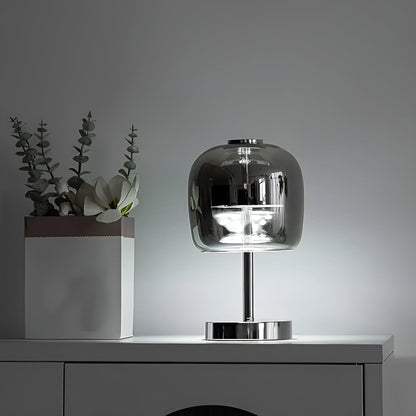 Dimbare Tafellamp van Glas en Metaal met USB-Voeding