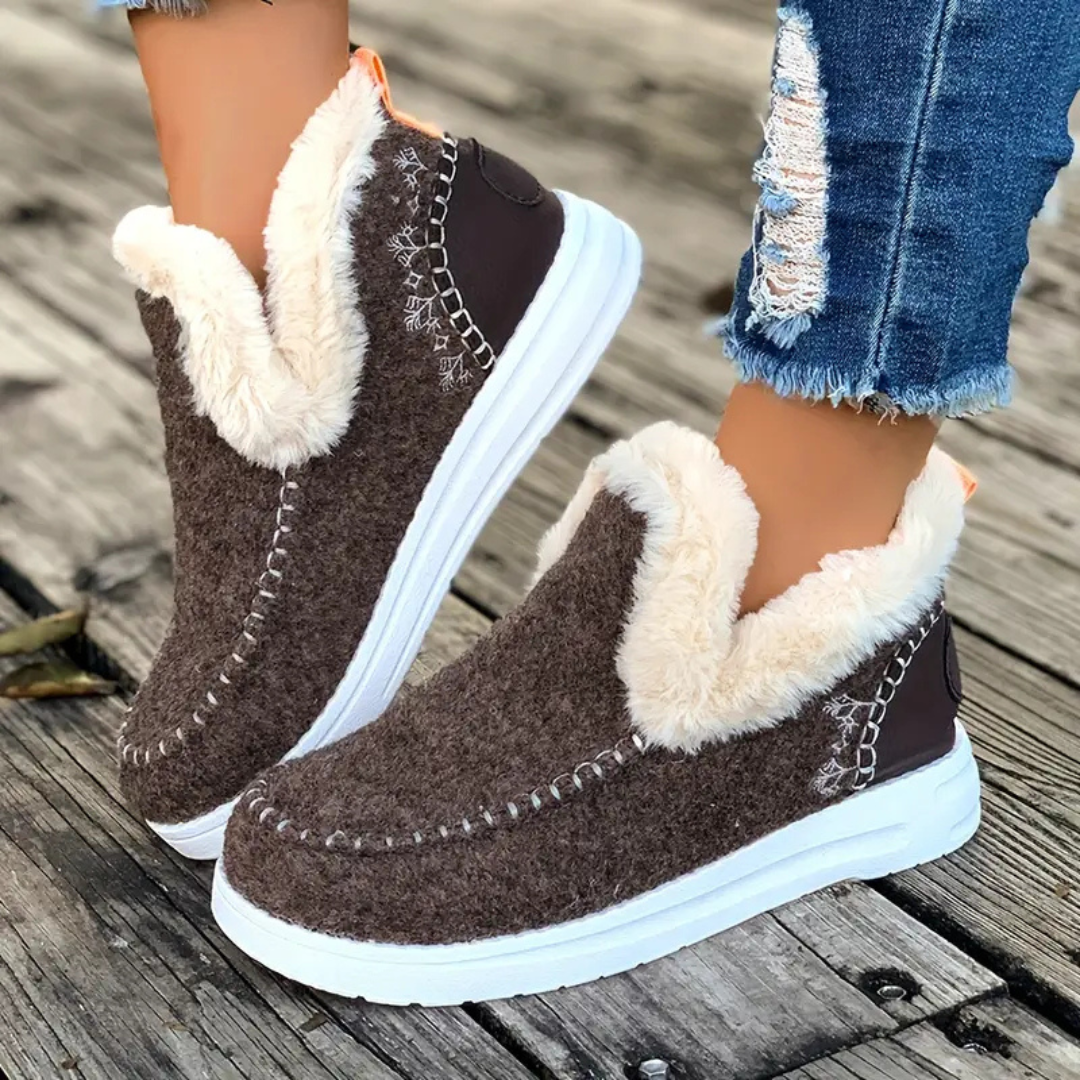 Dames Pantoffels met Fleecevoering en Antislip Zool