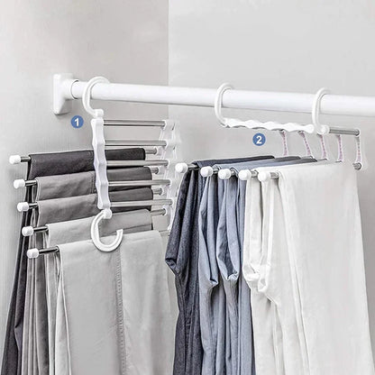 Inklapbare 5‑in‑1 Kledinghanger voor Ruimtebesparende Kastindeling