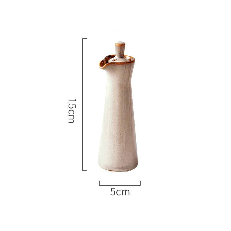 Keramische Olie‑ en Azijnfles met Run‑Glaze Afwerking voor Moderne Keukendecoratie