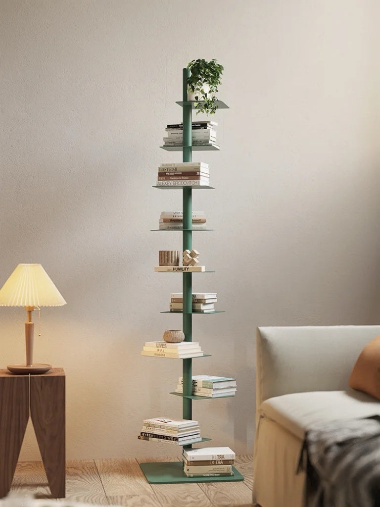 Stalen Verticale Wandplank Met Zwevende Ledges En Industrieel Ontwerp