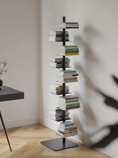 Stalen Verticale Wandplank Met Zwevende Ledges En Industrieel Ontwerp