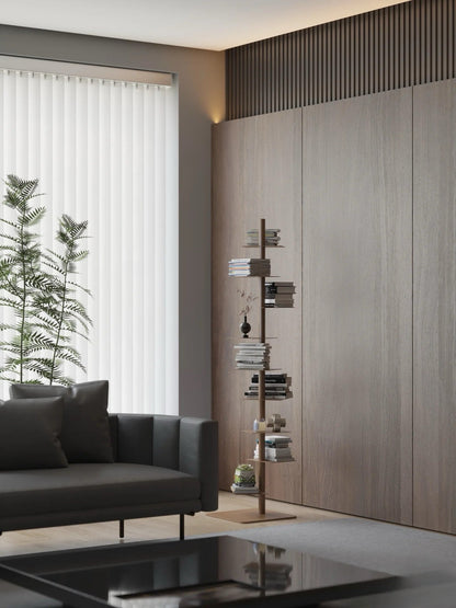 Stalen Verticale Wandplank Met Zwevende Ledges En Industrieel Ontwerp
