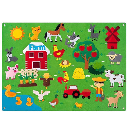 Educatief Viltbord voor Kinderen met Kleurrijke Speelfiguren