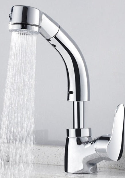 Verstelbare Badkamerkraan Met Uittrekbare Waterstraal En Modern Ontwerp