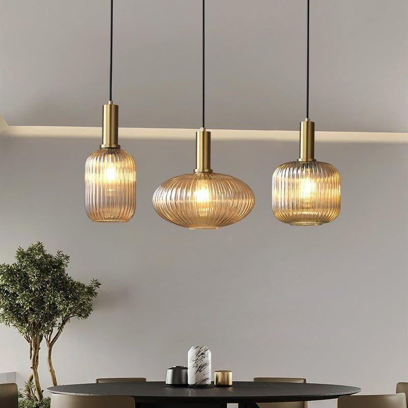 Vintage Hanglamp van Gekleurd Glas met Retro Design