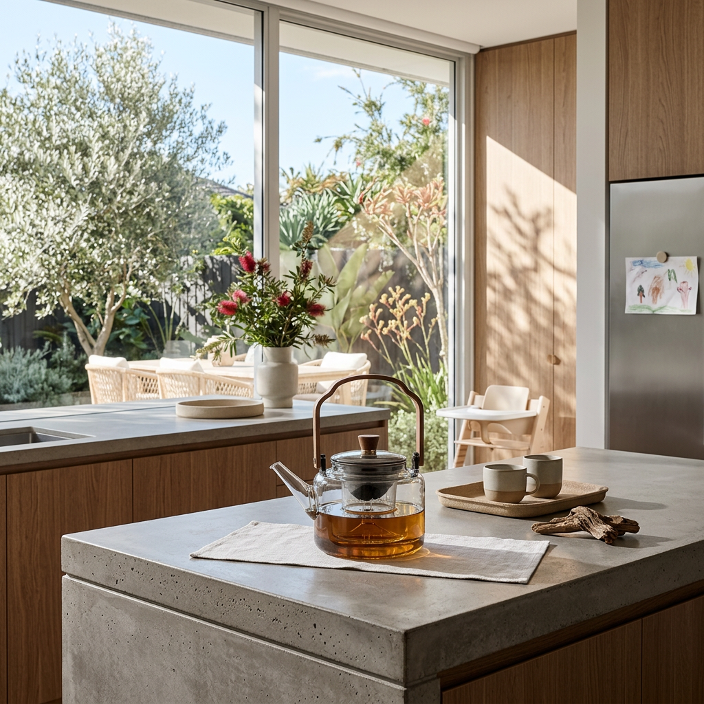 Glazen Theepot Met Walnoothandvat En Japandi‑Ontwerp