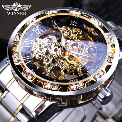 Skeleton Horloge Met Lichtgevend Ontwerp En Mechanische Beweging