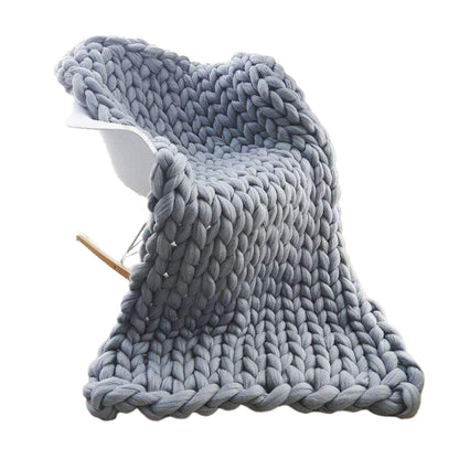 Grof Gebreide Deken Met Zachte Warmte En Dagelijkse Decoratieve Sfeer