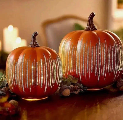 Pompoenlamp Voor Warm En Sfeervol Herfstlicht En Halloweendecoratie In Huis