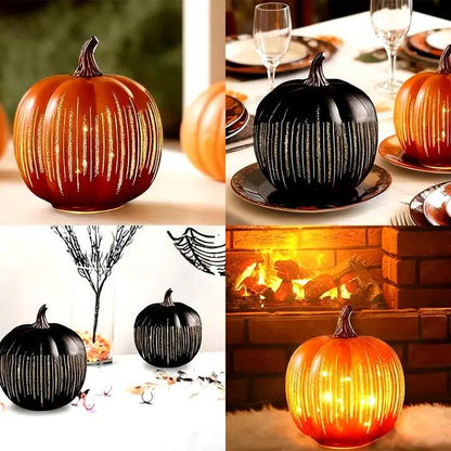 Pompoenlamp Voor Warm En Sfeervol Herfstlicht En Halloweendecoratie In Huis