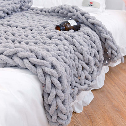 Grof Gebreide Deken Met Zachte Warmte En Dagelijkse Decoratieve Sfeer