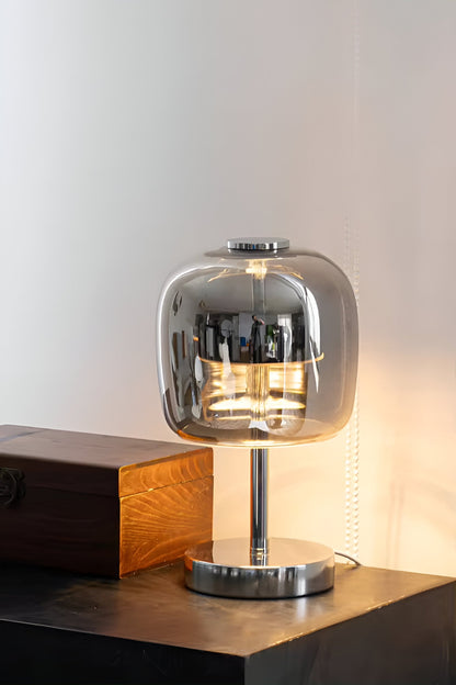Decoratieve Tafellamp Van Rookglas Met Dimbare LED Verlichting