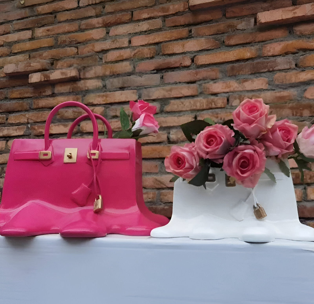 Handtasvormige Vaas van Kunsthars voor Droogbloemen