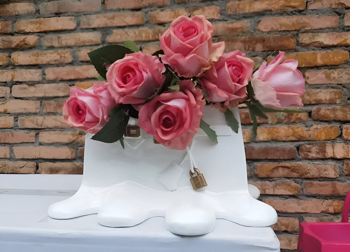 Handtasvormige Vaas van Kunsthars voor Droogbloemen