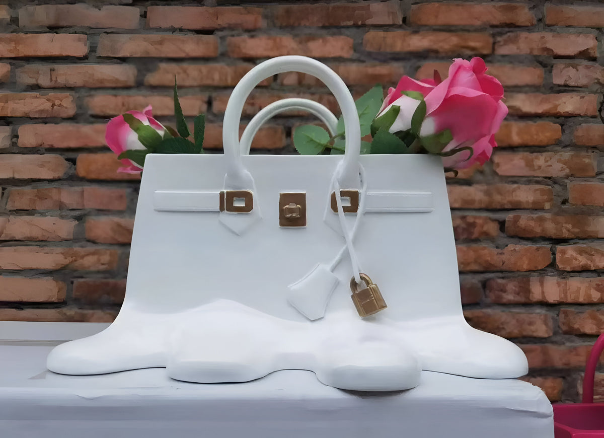 Handtasvormige Vaas van Kunsthars voor Droogbloemen