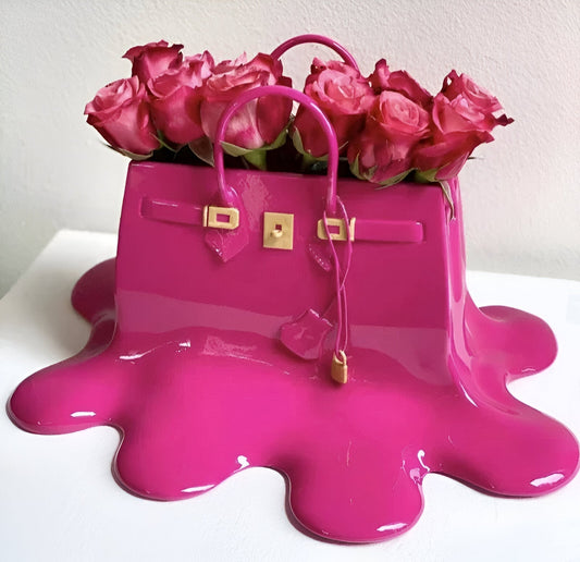 Handtasvormige Vaas van Kunsthars voor Droogbloemen