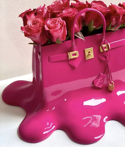 Handtasvormige Vaas van Kunsthars voor Droogbloemen