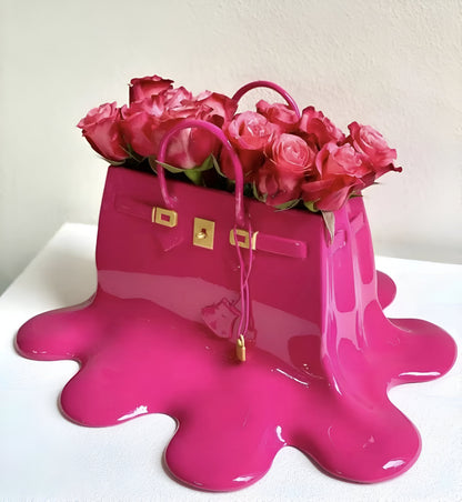 Handtasvormige Vaas van Kunsthars voor Droogbloemen