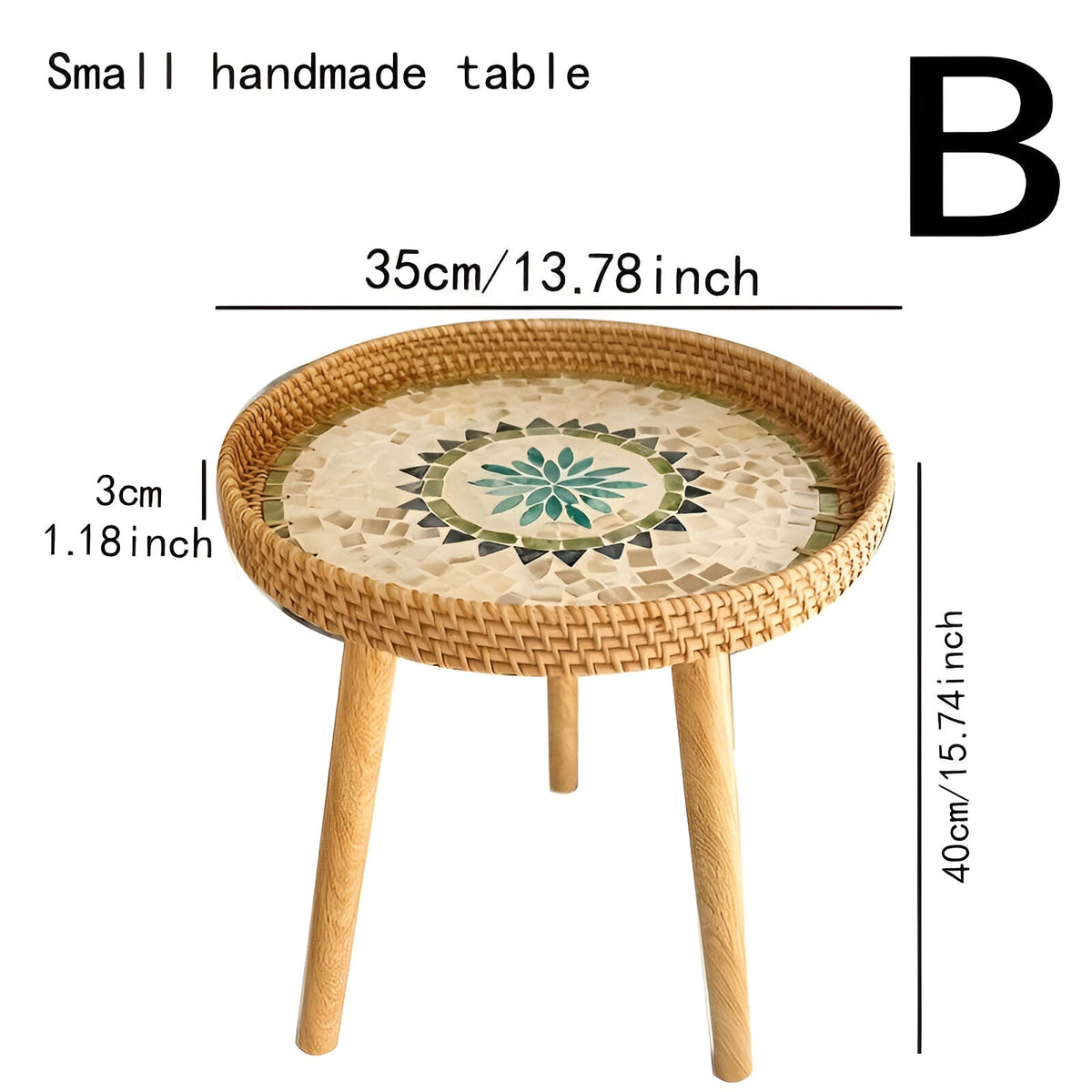 Scandinavische Bijzettafel Met Ronde Vorm En Driepootconstructie