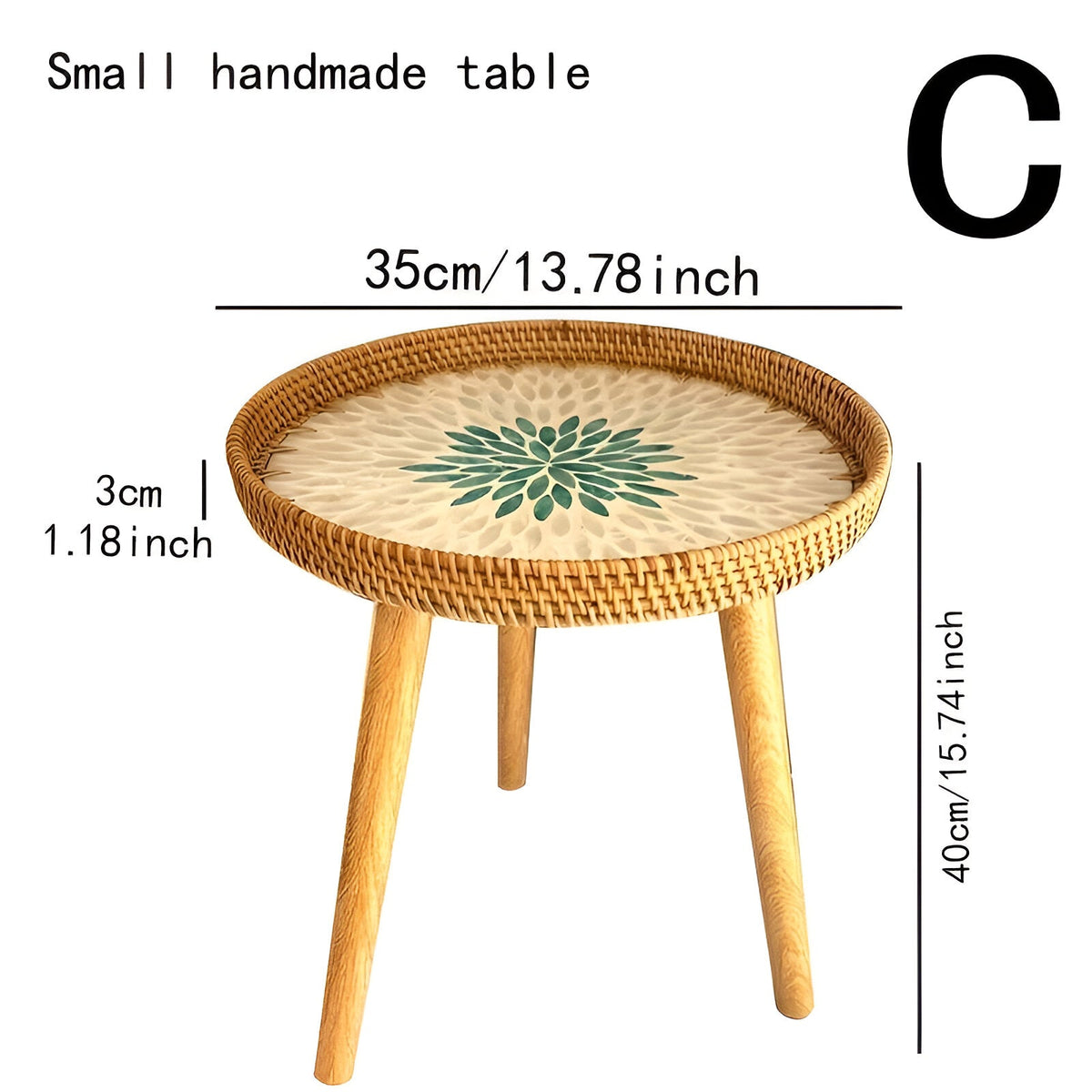Scandinavische Bijzettafel Met Ronde Vorm En Driepootconstructie