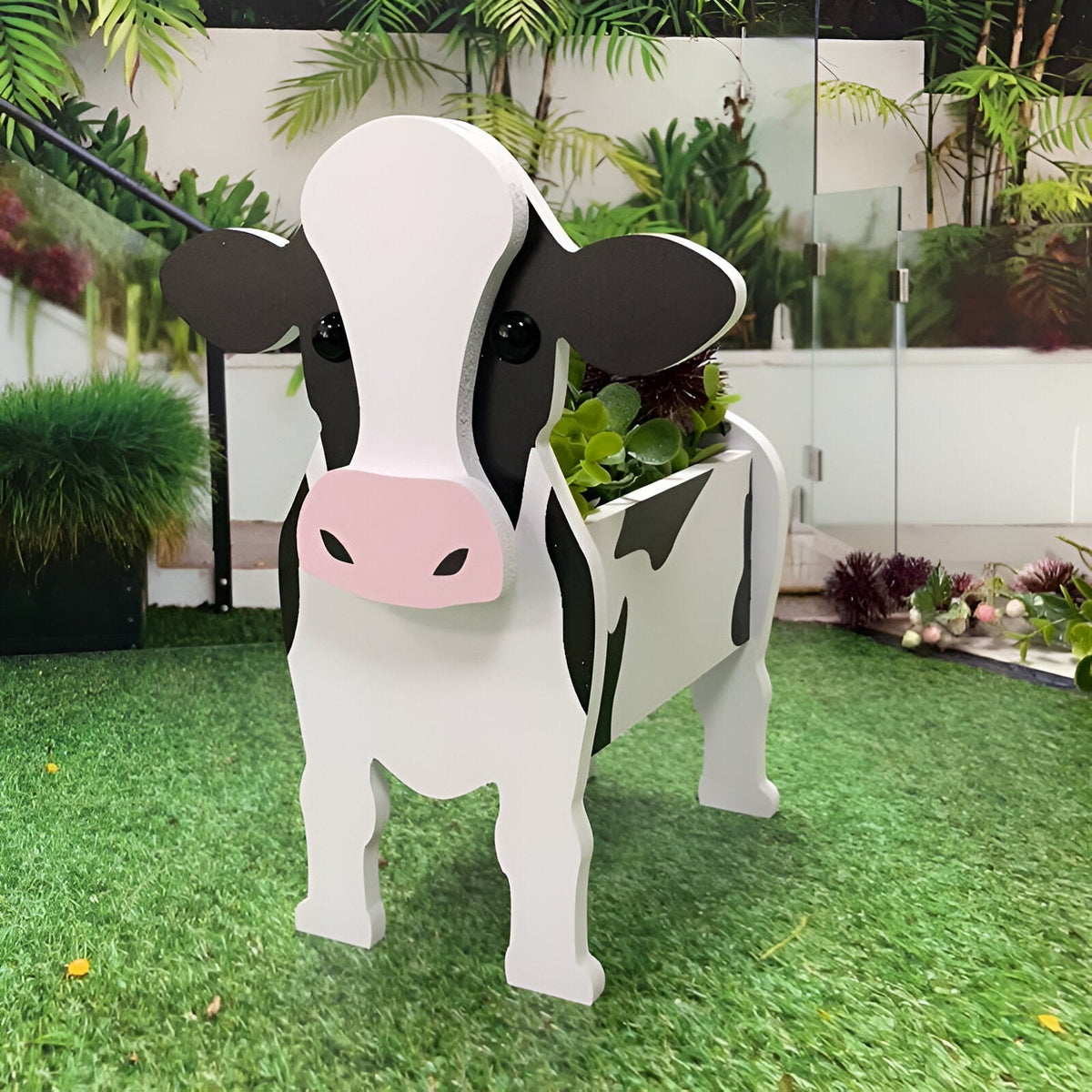 Decoratieve Bloempot In Koevorm Voor Speelse Tuin- En Woondecoratie