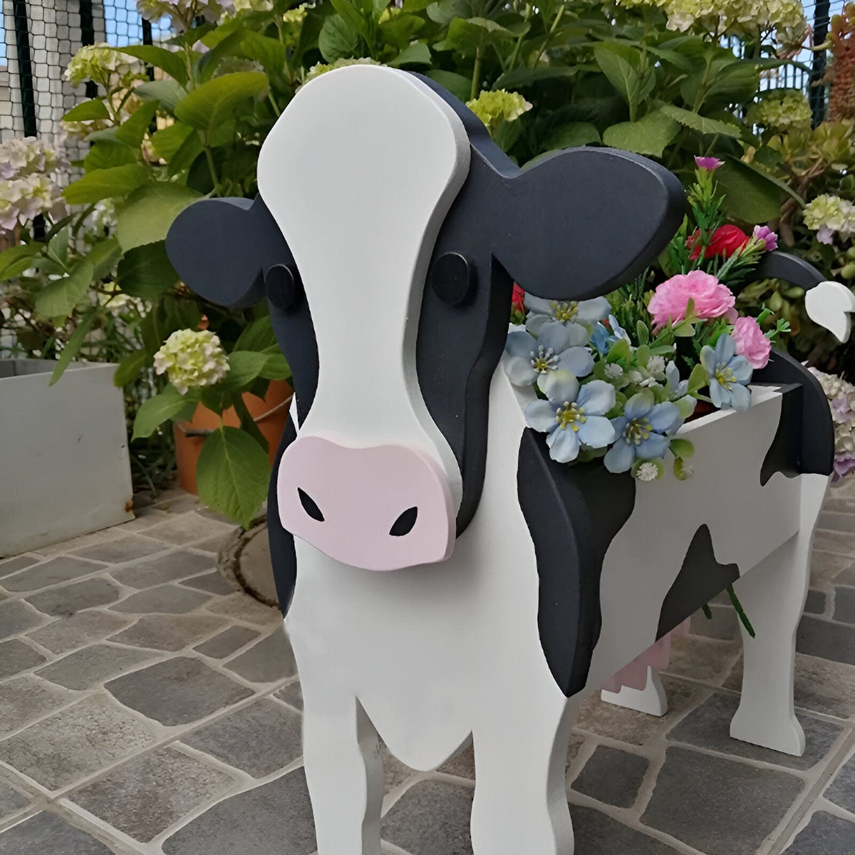 Decoratieve Bloempot In Koevorm Voor Speelse Tuin- En Woondecoratie