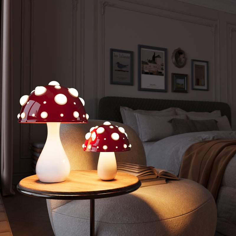 Paddenstoelvormige Led Tafellamp Met Sculpturale Vorm Voor Warme Moderne Sfeerverlichting