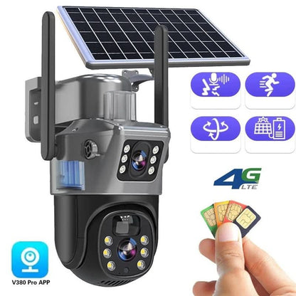 Draadloze 4K Beveiligingscamera Met Solar En Panoramische Weergave