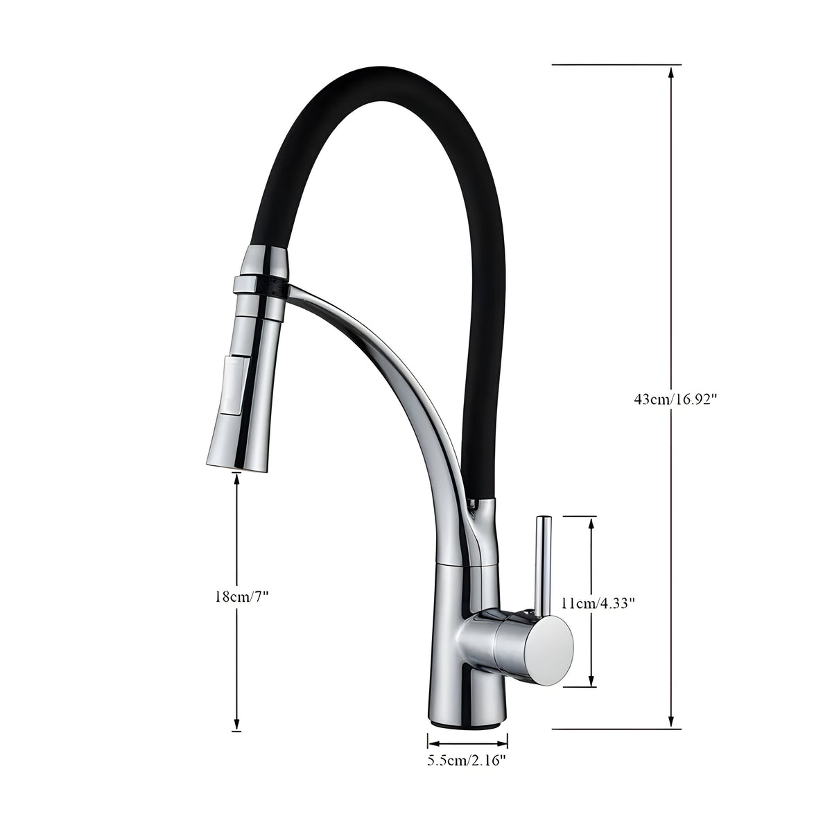 Moderne Keukenkraan met Uittrekbare Sproeikop en 360° Rotatie