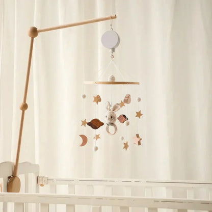 Decoratieve Babymobiel met Walvissen en Wolkjes van Hout en Vilt