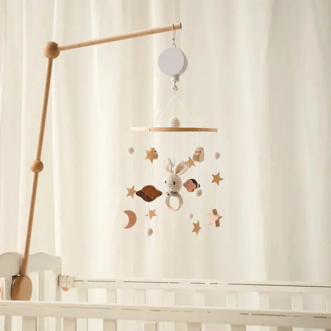 Decoratieve Babymobiel met Walvissen en Wolkjes van Hout en Vilt