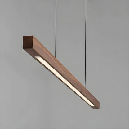 Houten Hanglamp Met Slanke Lijn En Gelijkmatige LED Verlichting