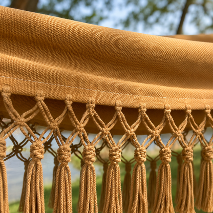 Boho-hangmat van Canvas met Houten Spreidstokken