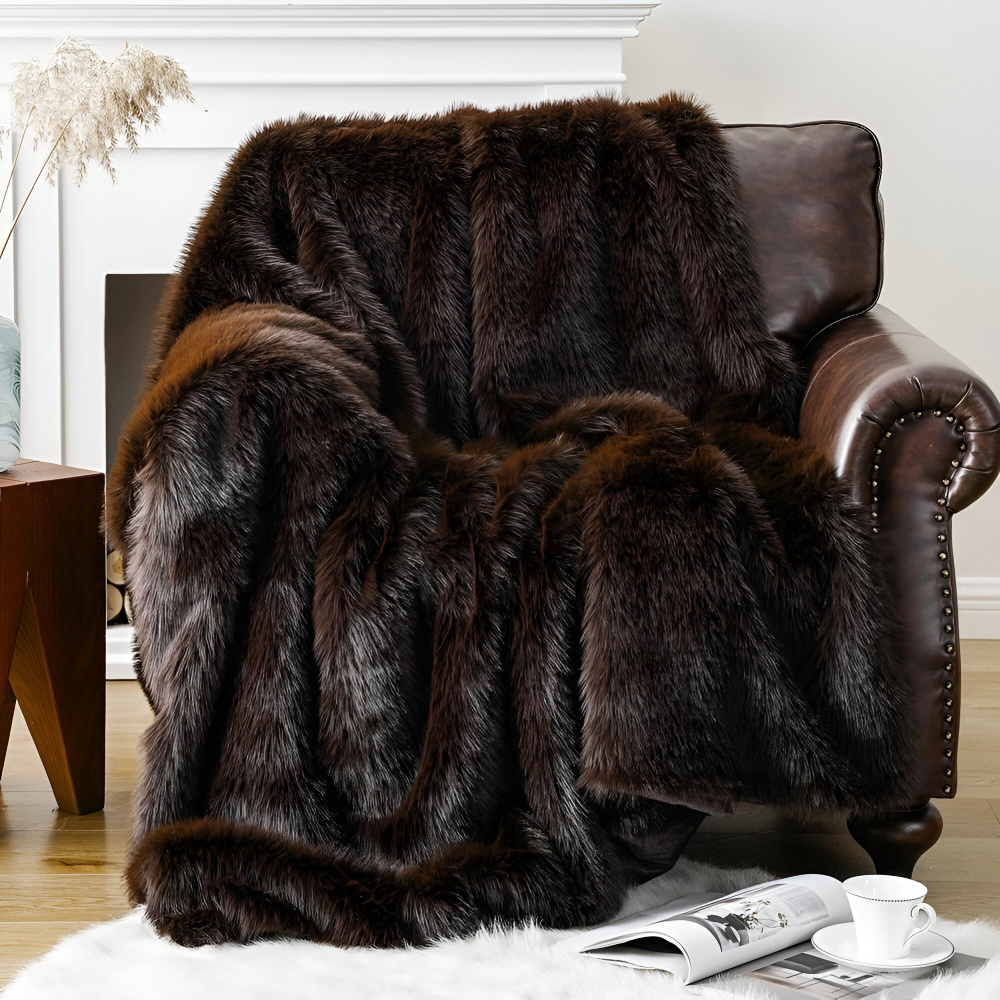 Luxe Plaid Van Imitatiebont Voor Extra Warmte En Comfort
