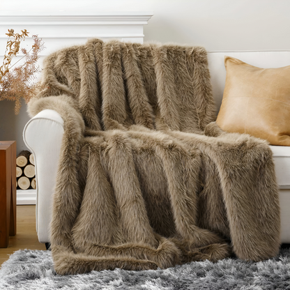 Luxe Plaid Van Imitatiebont Voor Extra Warmte En Comfort