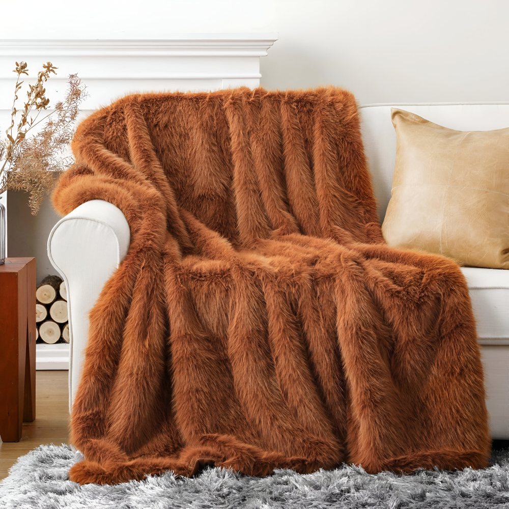 Luxe Plaid Van Imitatiebont Voor Extra Warmte En Comfort